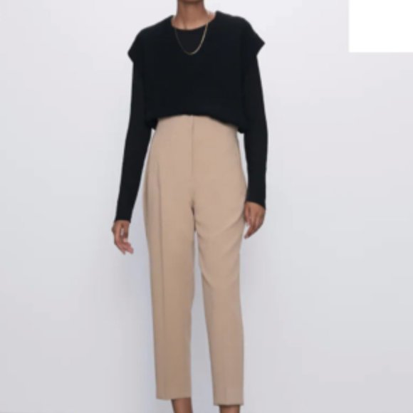 Zara Pants - ZARA high waisted khaki pants